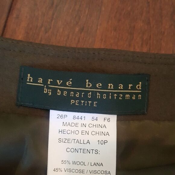 Harvé Benard Green Wool Blend Skirt - Picture 7 of 7